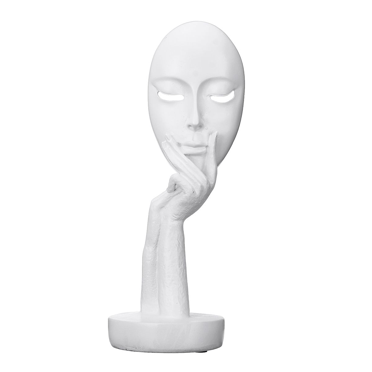 BlackWhite-Resin-Modern-Women-Face-Thinker-Statue-Abstract-Sculptures-Characters-Crafts-Handmade-Car-1439433