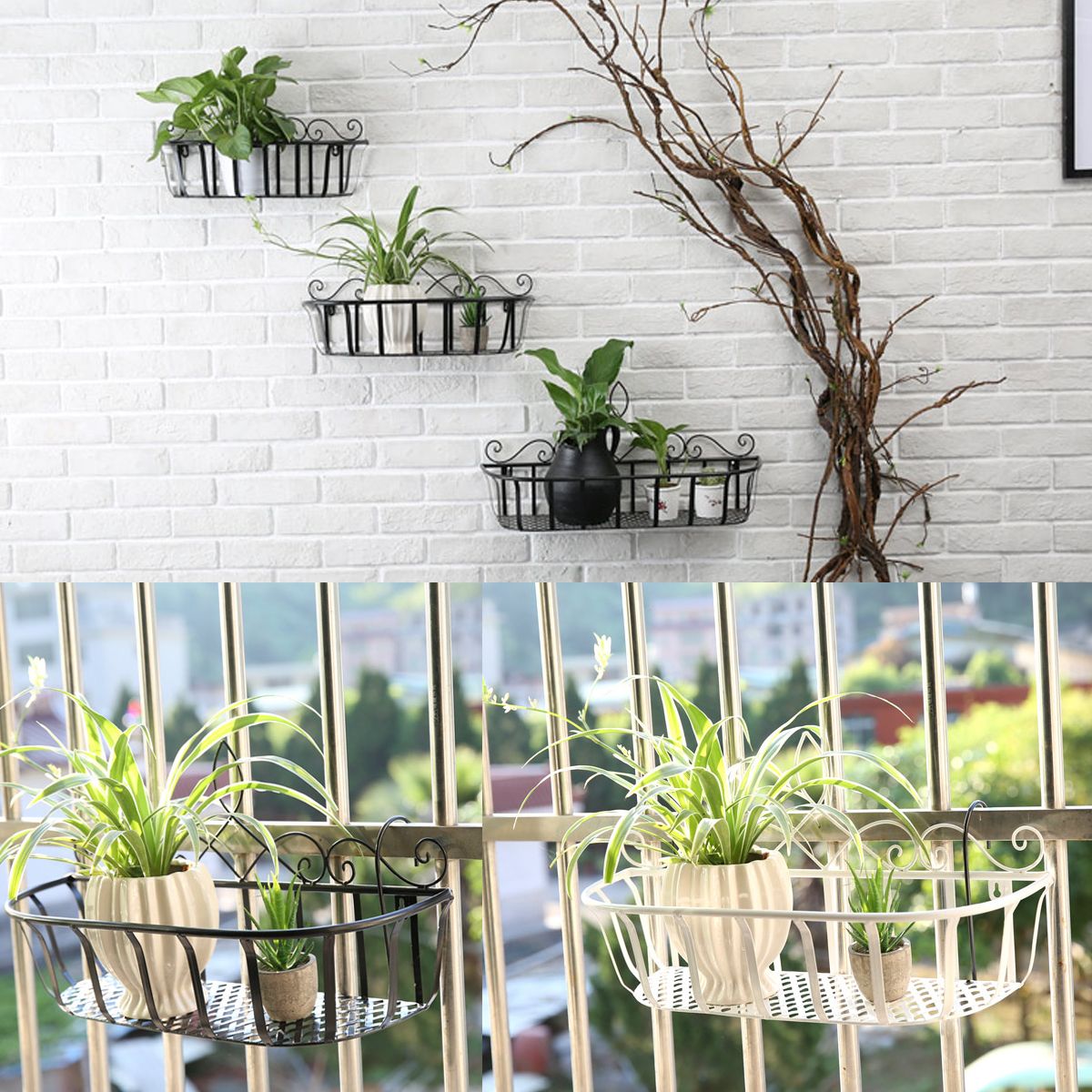 BlackWhiteBronze-SML-Iron-Flower-Pot-Stand-Small-Pot-Wall-Holder-1727480