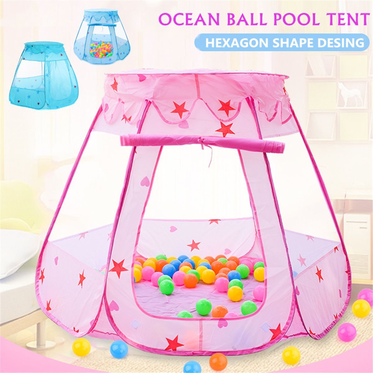 Blue--Pink-Children-Baby-Tent-Ocean-Ball-Pit-Pool-Play-House-Kid-Game-Toy-1640383