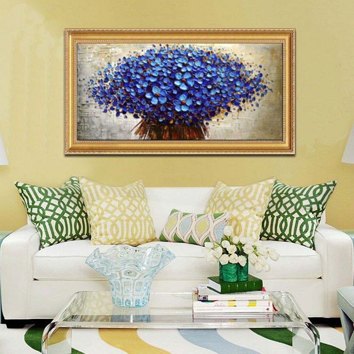 Blue-Unframed-Tree-Canvas-Art-Oil-Paintings-Modern-Abstract-Wall-Home-Decor-1142508