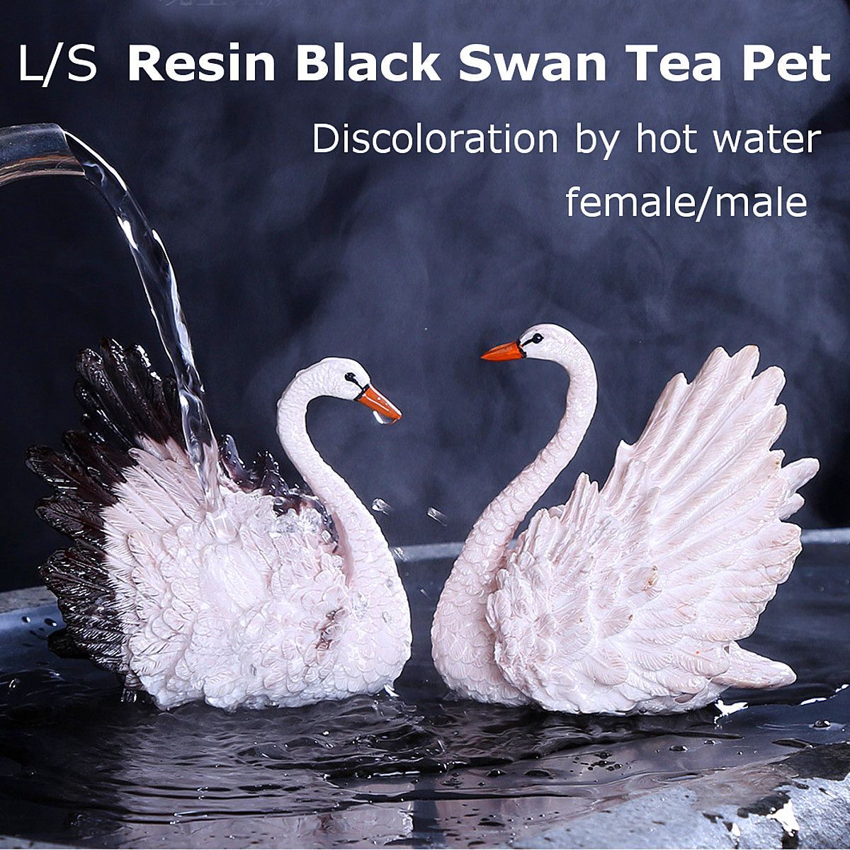 Chinese-Tea-Pet-Color-Change-Resin-Black-Swan-Tea-Play-Tray-Ornaments-Animal-1557254
