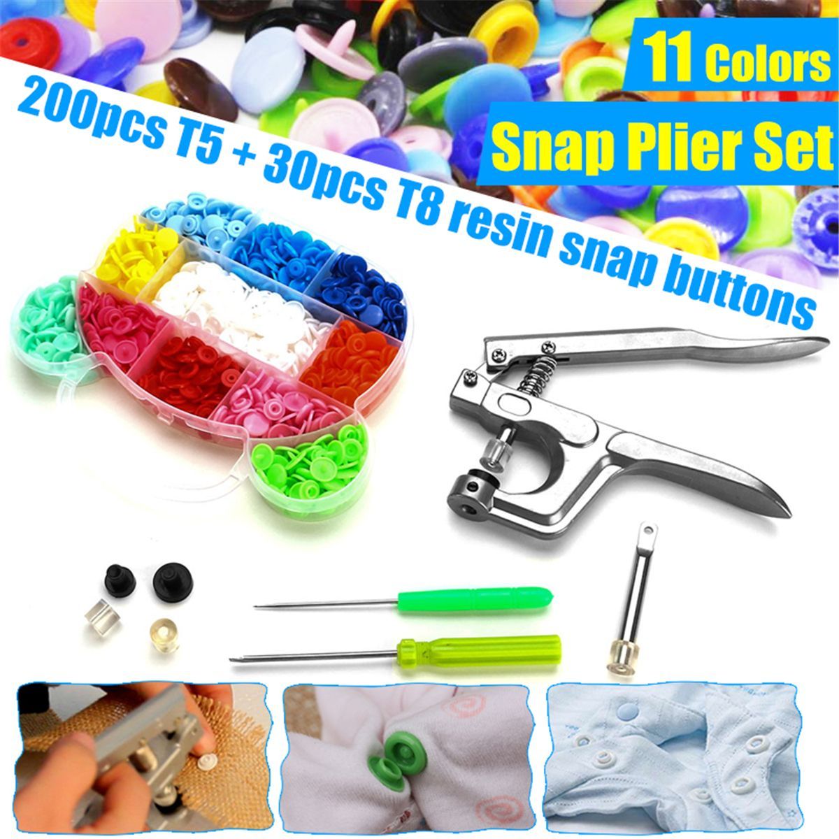 DIY-Snap-Pliers--200-Pcs-T5--30-Pcs-T8-Snap-Resin-Buttons-Fastener-11-Colors-1744441
