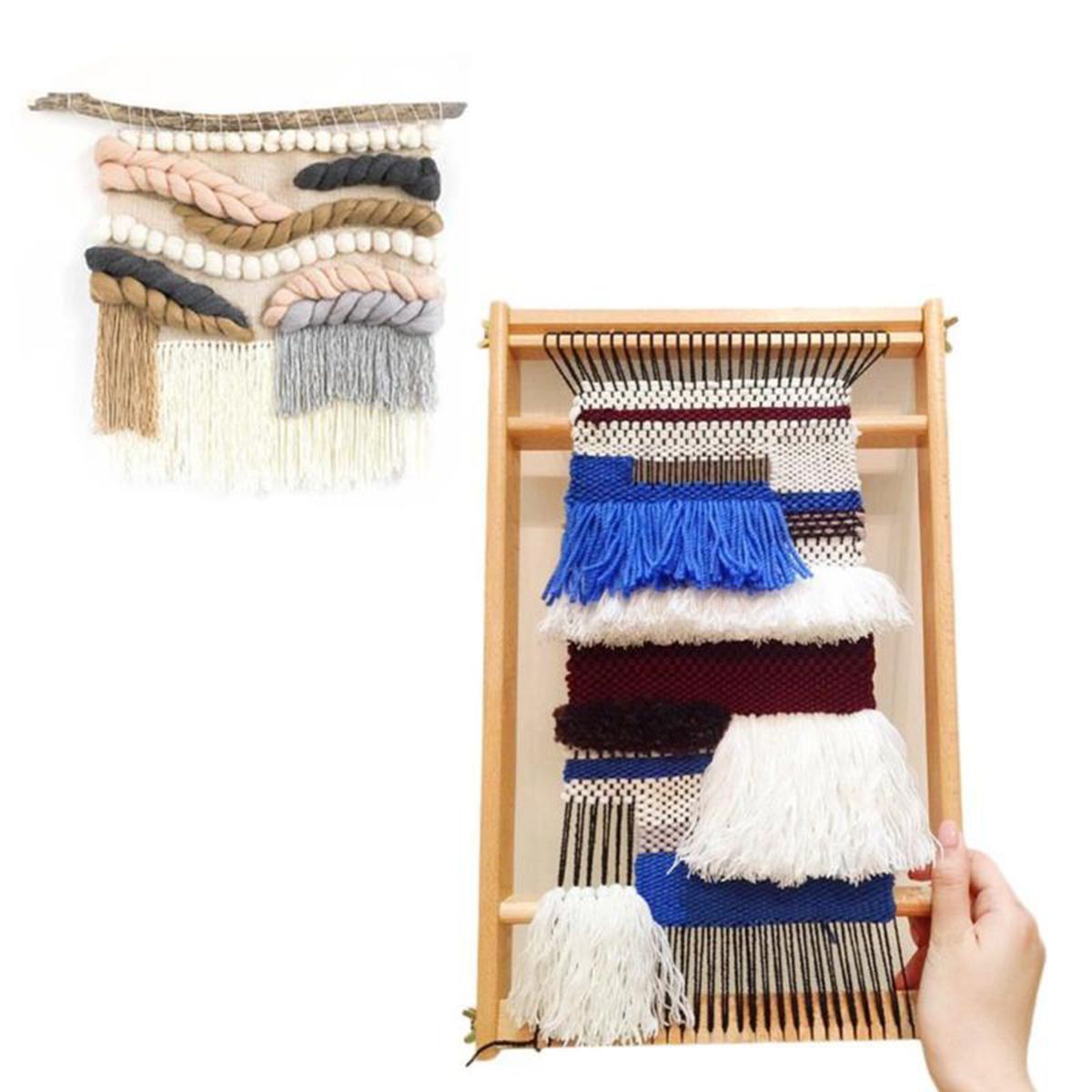 DIY-Traditional-Wooden-Weaving-Loom-Machine-Pretend-Play-Toys-Kids-Knitting-Craft-1496366
