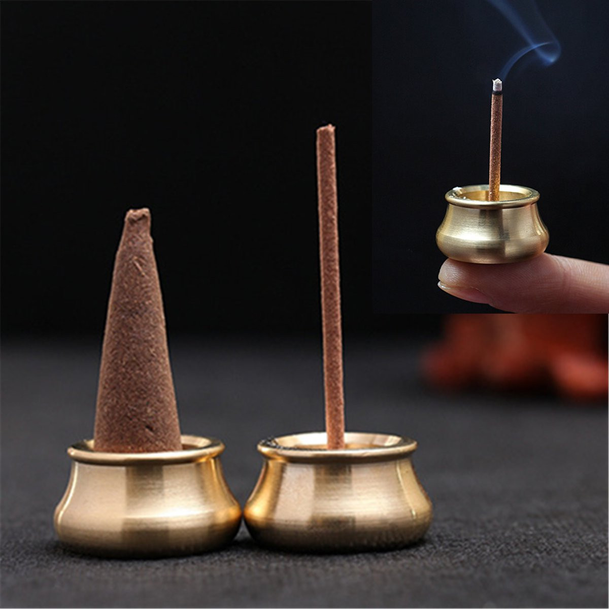 Dual-purpose-Mini-Copper-Incense-Cone-Stick-Burner-Holder-Plate-Censer-Tower-Bowl-Meditation-Decor-1141321