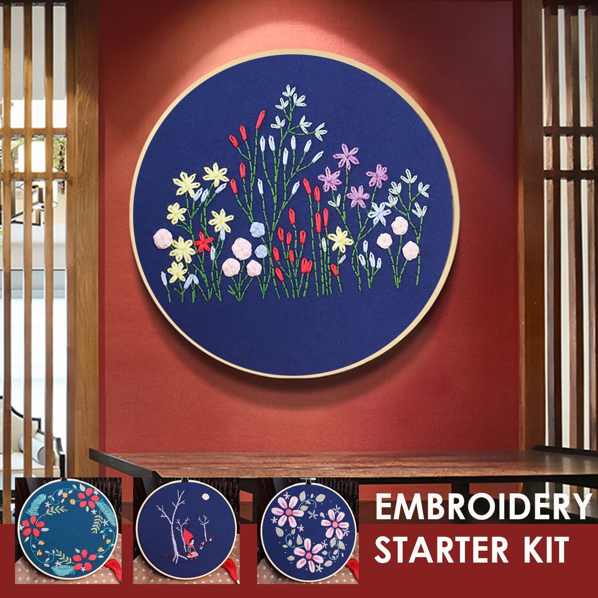 Embroidery-Kit-for-Beginner-Flower-Pattern-Cross-Stitch-Needlework-Without-Hoop-1742700