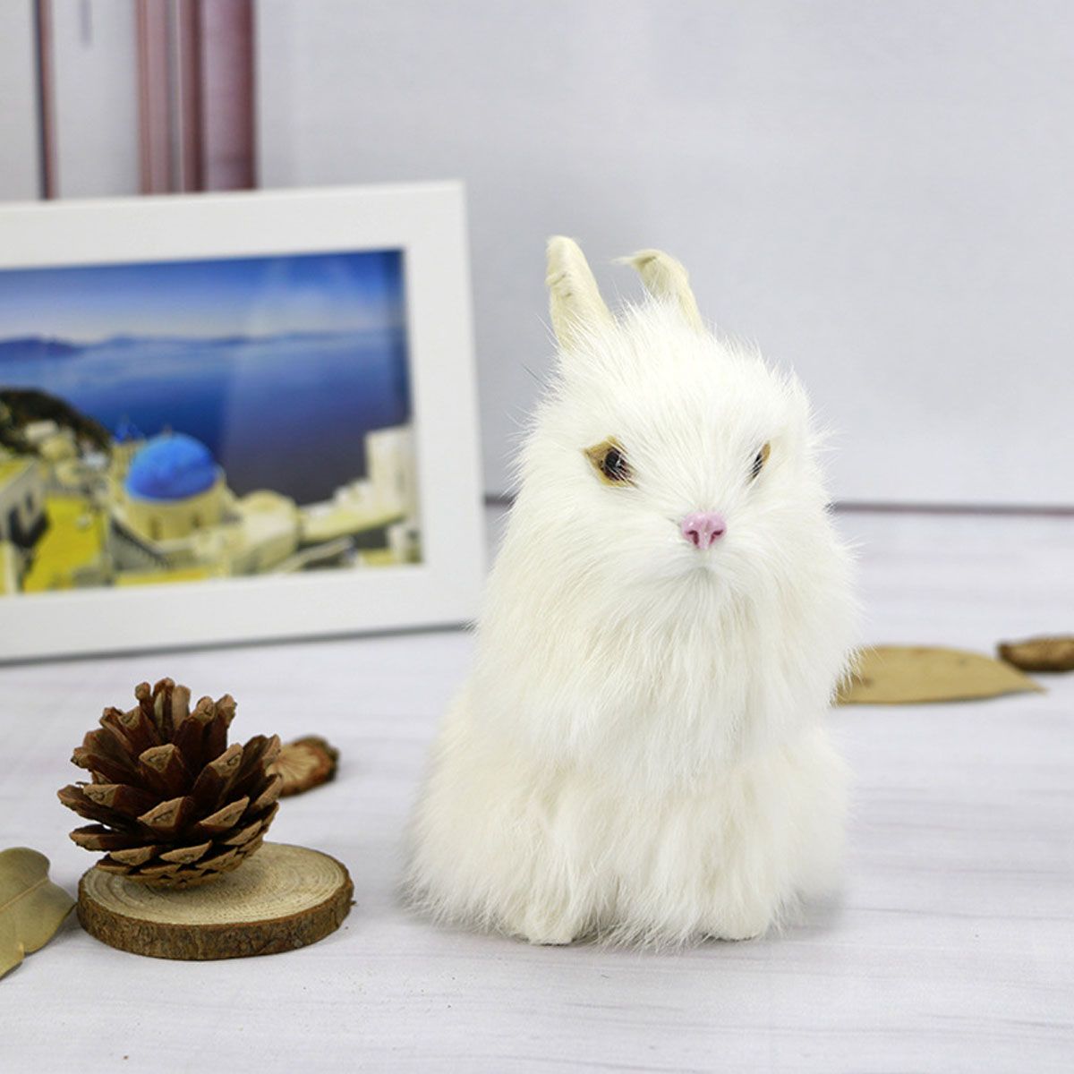 GrayYellowBrownWhite-Rabbits-Handmade-Easter-Bunnies-Home-Decorations-Desktop-Ornament-1452976