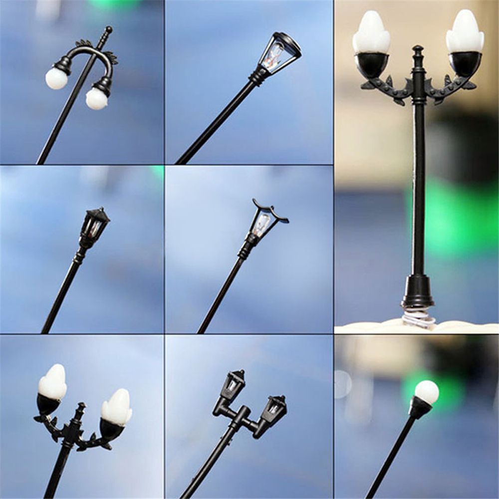 HO-OO-Scale-5Pcs-Mini-Street-Light-Lamp-Resin-Craft-Antique-Imitation-Fairy-Garden-Home-Miniature-DI-1514543