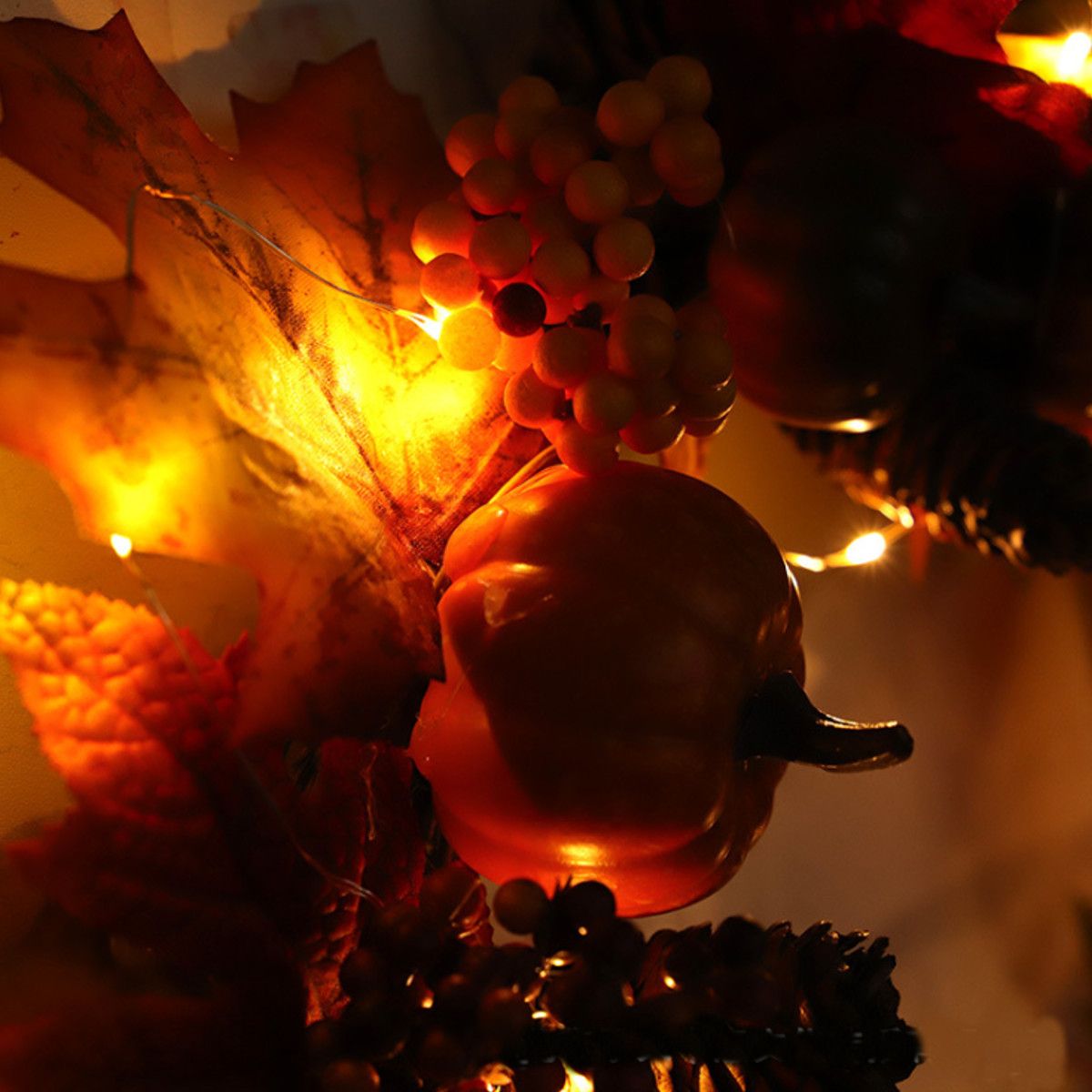 Halloween-Artificial-Pumpkin-Wreath-Autumn-Color-Harvest-Maple-Leaf-LED-Light-String-Door-Garland-De-1752873