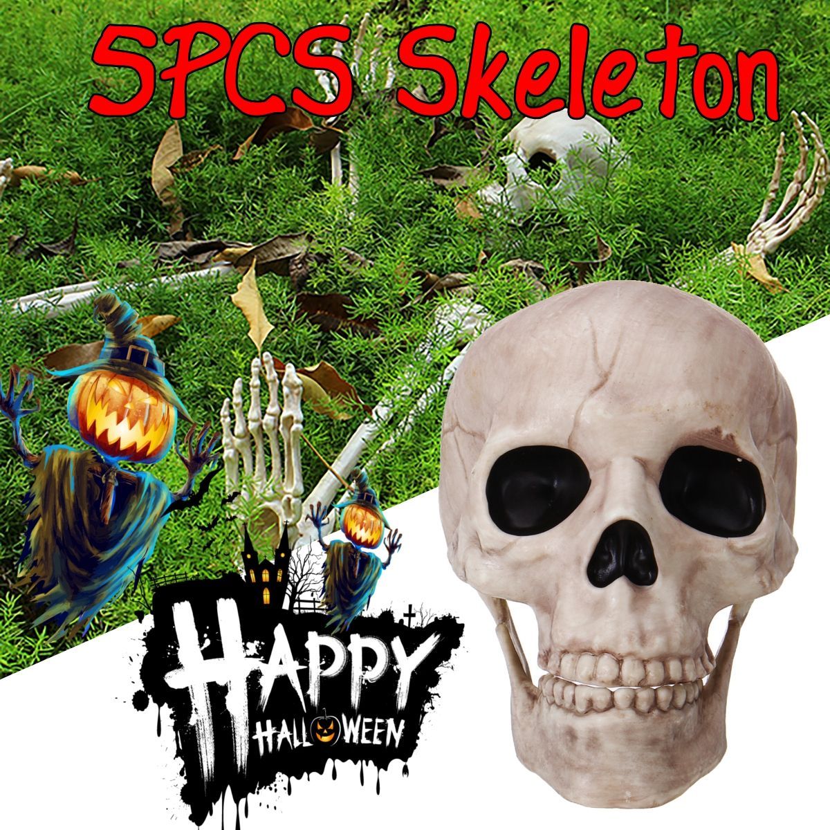 Halloween-Scary-Horror-Skeleton-Decorations-Head-Bones-Skull-Hand-Outdoor-Prop-Party-1583891