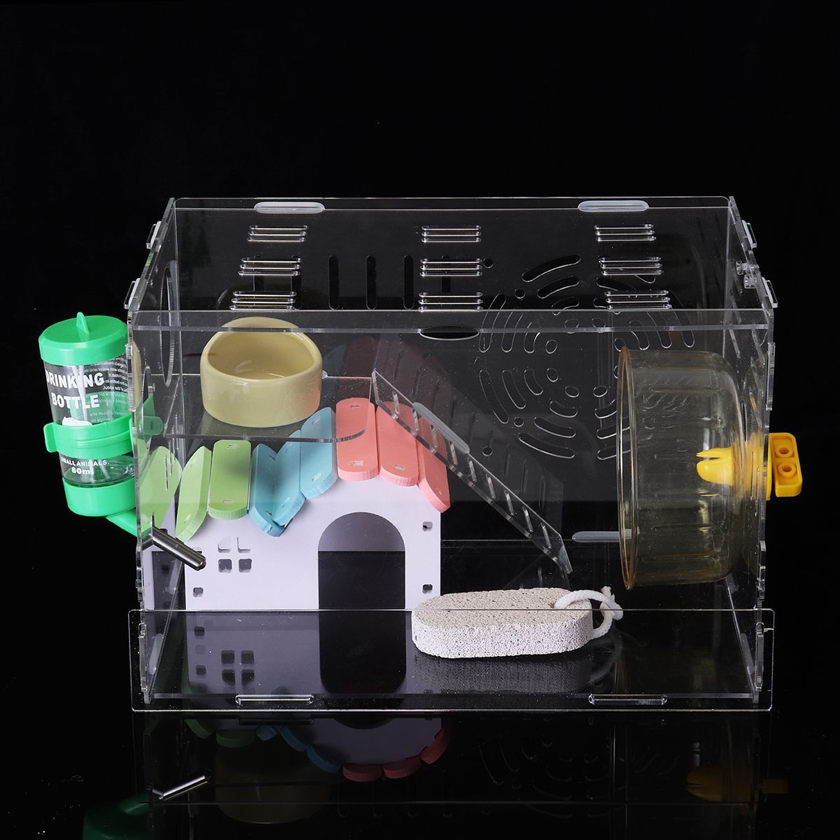 Hamster-Acrylic-Cage-Clear-1-Layer-Mice-Mouse-Castle-Rat-House-Toy-Pet-Bed-Kids-Gift-1532846