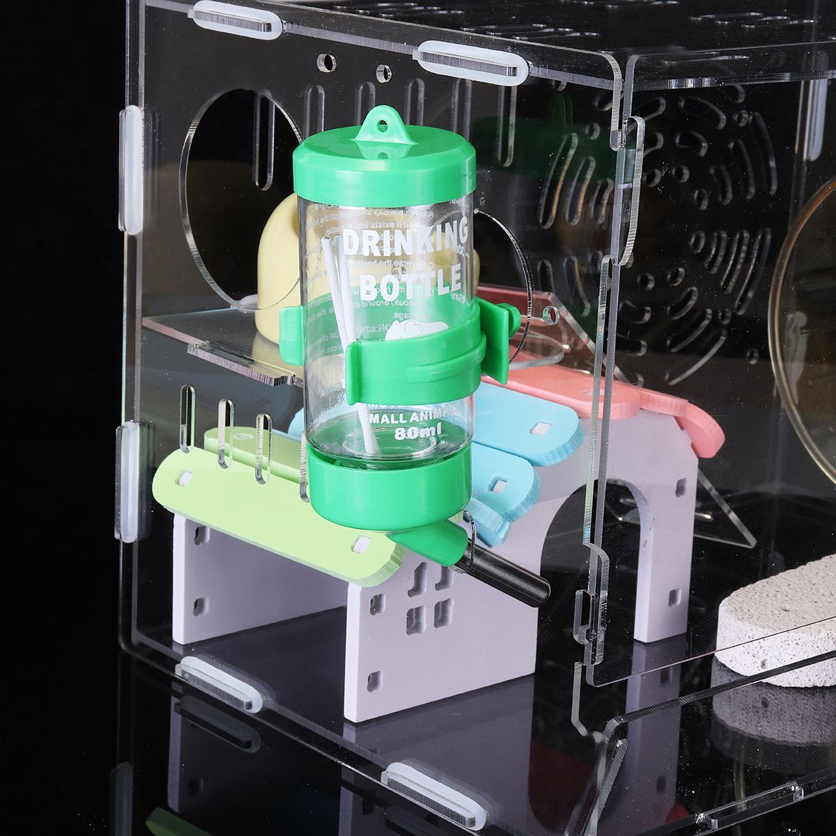 Hamster-Acrylic-Cage-Clear-1-Layer-Mice-Mouse-Castle-Rat-House-Toy-Pet-Bed-Kids-Gift-1532846