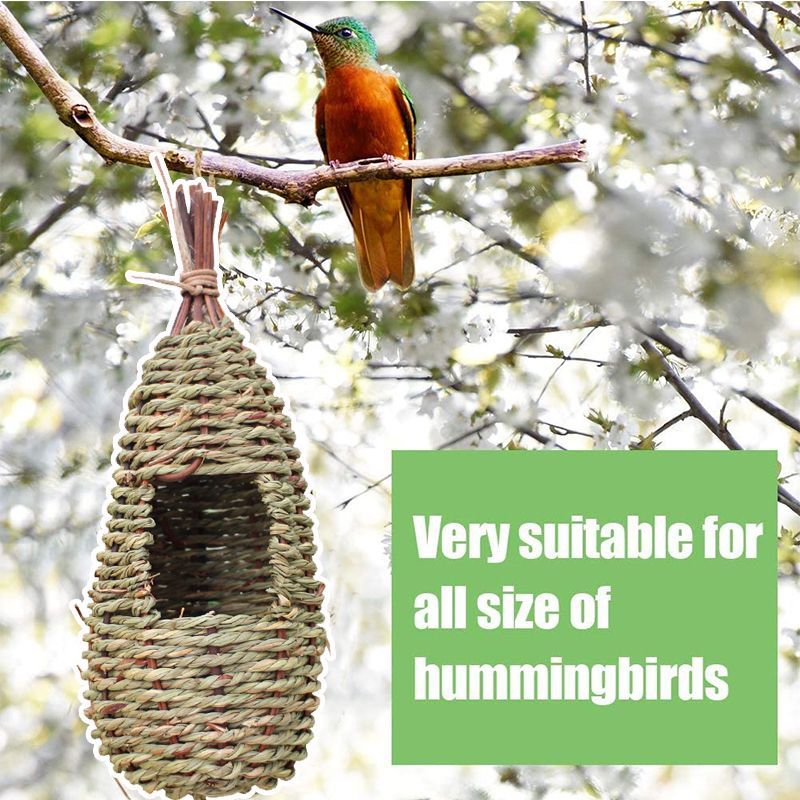 Hand-Woven-Pet-Bird-Nest-Hut-Cage-Feeder-Parrot-Parakeet-Toy-House-Natural-Outdoor-1702661