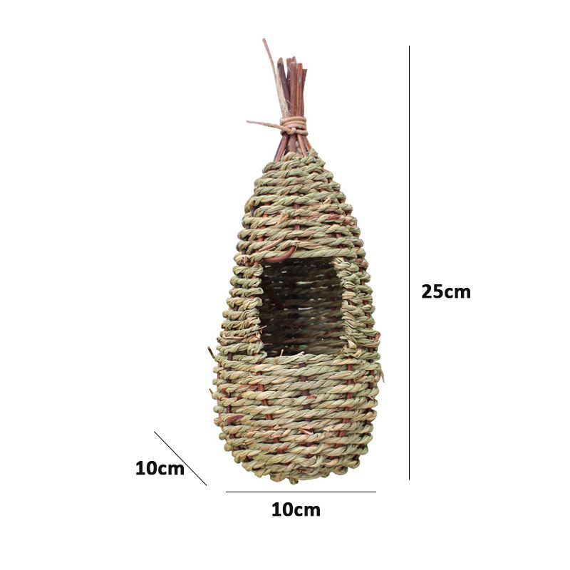 Hand-Woven-Pet-Bird-Nest-Hut-Cage-Feeder-Parrot-Parakeet-Toy-House-Natural-Outdoor-1702661