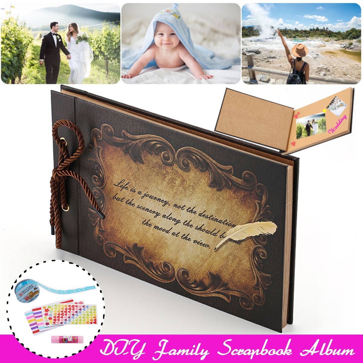 Handmade-DIY-Family-Scrapbook-Retro-Wedding-Photo-Album-Anniversary-Scrapbook-1600522