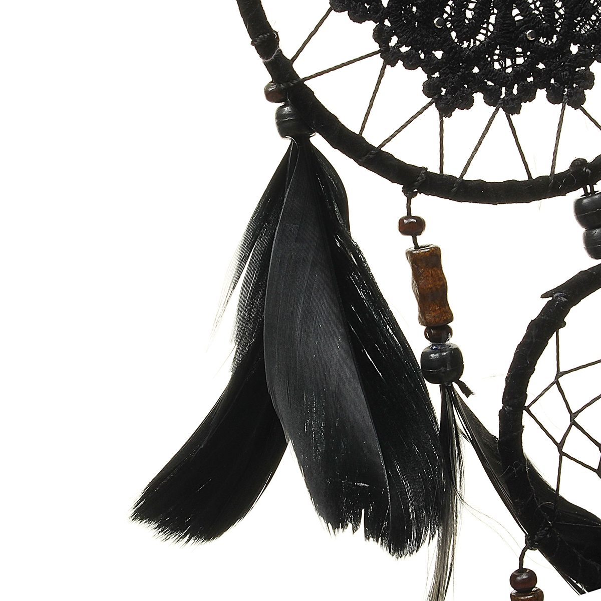 Handmade-Dream-Catcher-Black-Feather-Wood-Beads-Balcony-Room-Wall-Hanging-Decorations-1557062