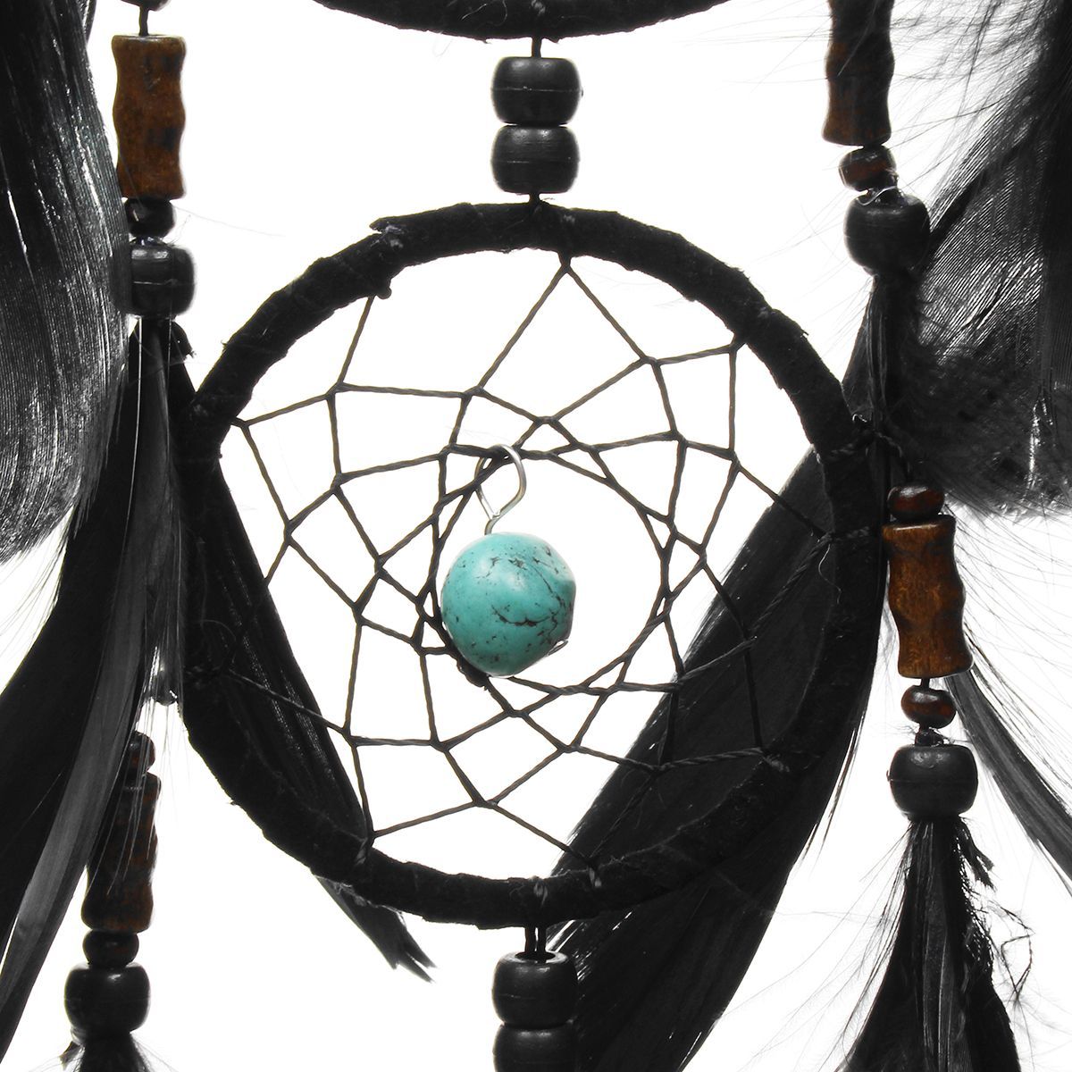 Handmade-Dream-Catcher-Black-Feather-Wood-Beads-Balcony-Room-Wall-Hanging-Decorations-1557062