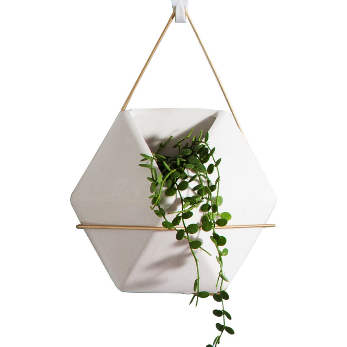 Hexagon-Wall-Fence-Art-Hanging-Green-Plant-Flower-Pot-Ceramic-Planter-Holder-1462950