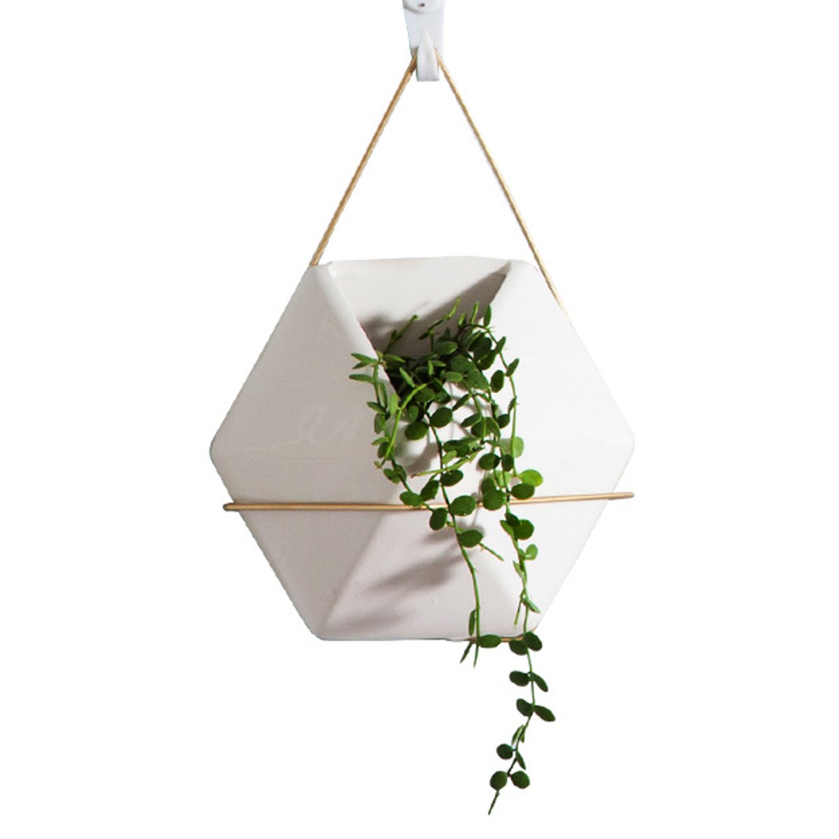 Hexagon-Wall-Fence-Art-Hanging-Green-Plant-Flower-Pot-Ceramic-Planter-Holder-1462950