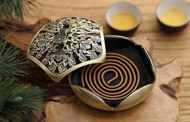 Incense-Coil-Burner-Alloy-Holder-Tibet-Auspicious-Clouds-Lotus-Yoga-Meditation-Home-Temple-Decor-1340472