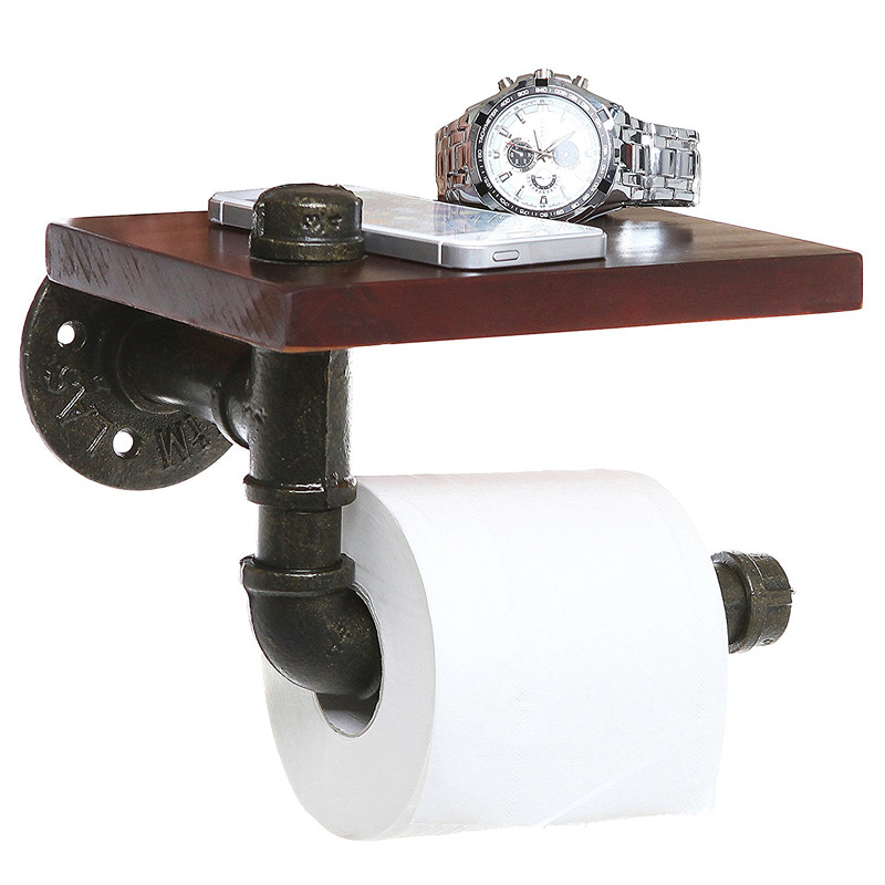 Industrial-Style-Iron-Pipe-Toilet-Paper-Holder-Roller-With-Wood-Shelf-1260178