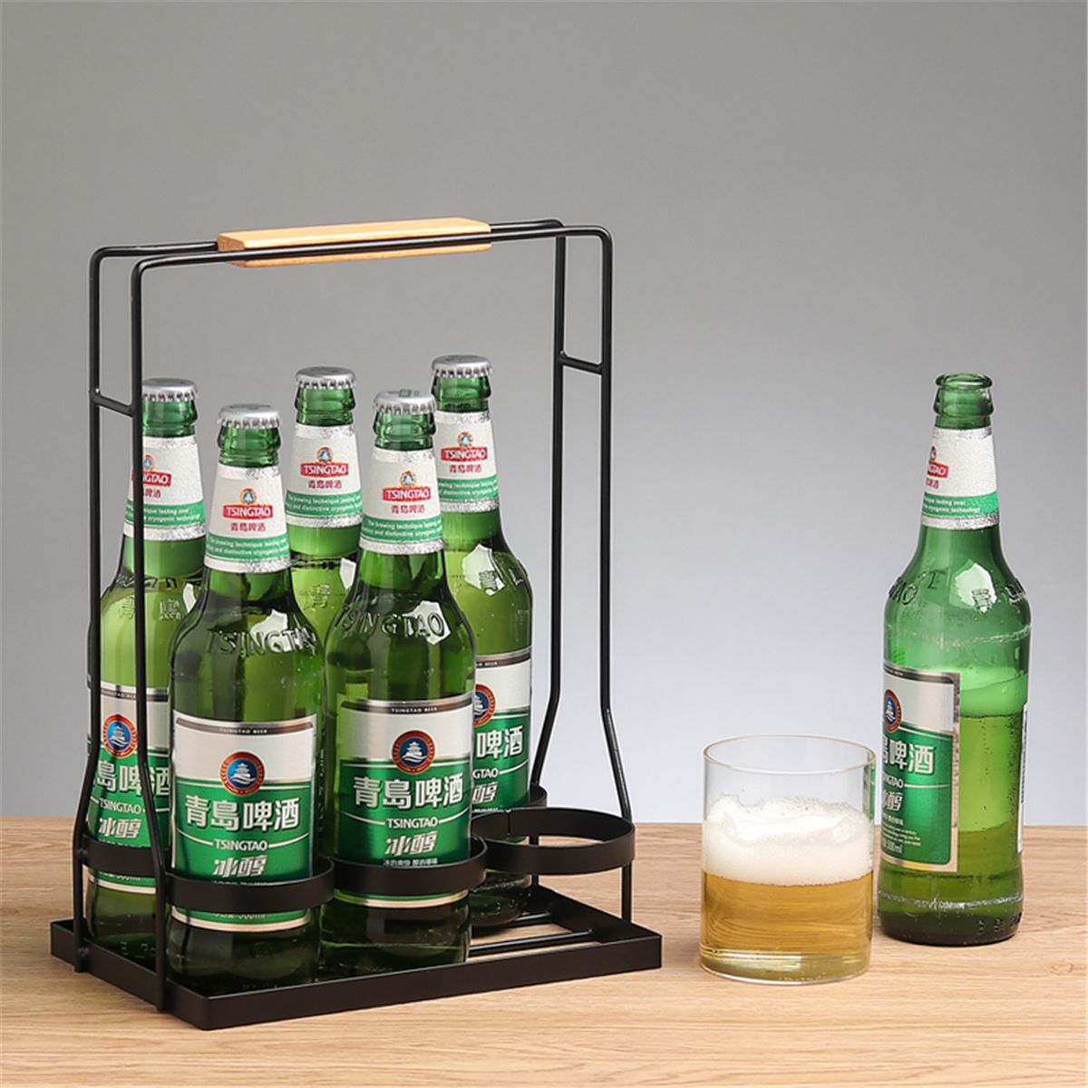Iron-Bottle-Holder-Carry-Rack-Box-Case-Kitchen-Storage-Stand-Shelf-1525164