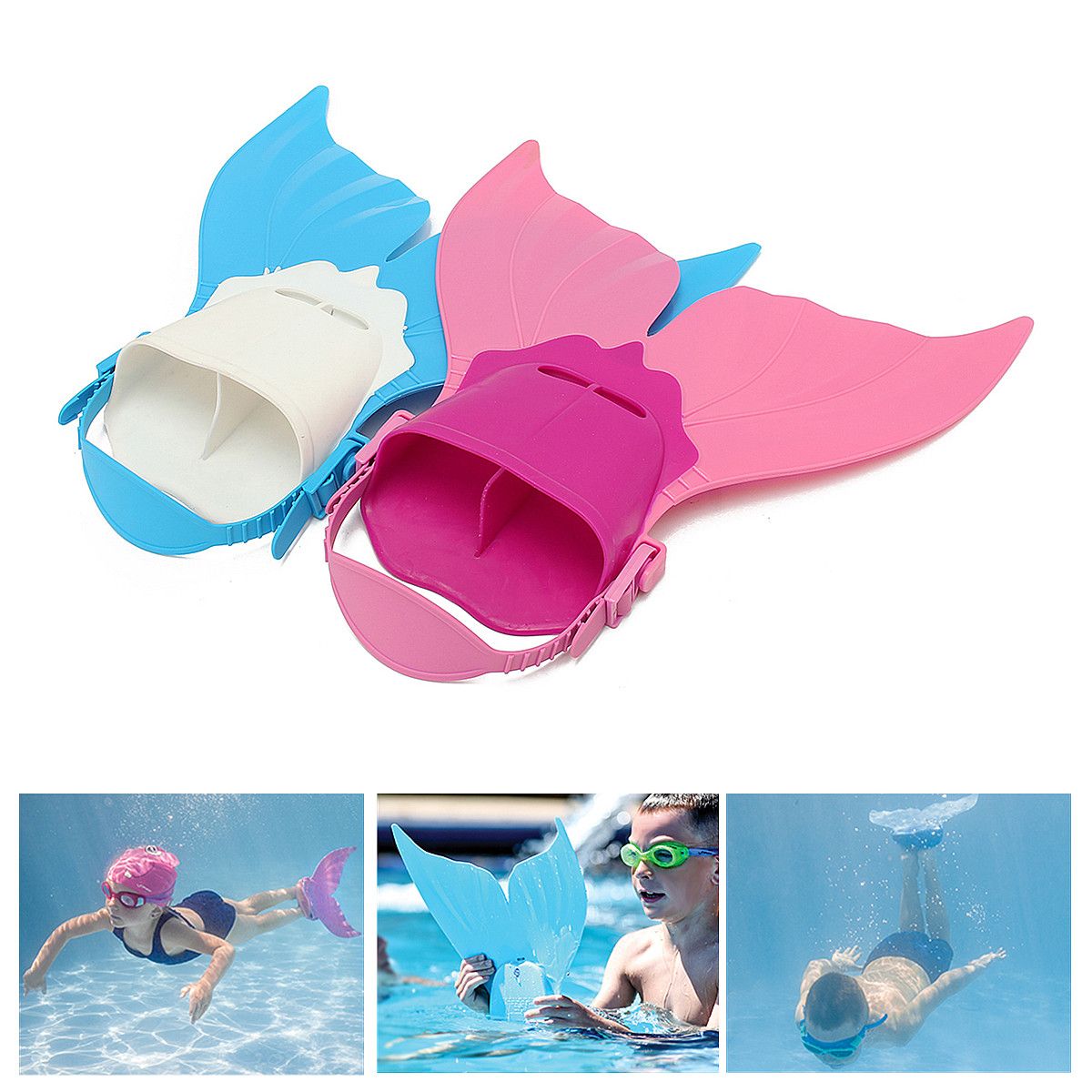 Kids-Mermaid-Tail-Swimming-Fin-Foot-Training-Flipper-Shoes-Monofin-Diving-Flippers-1453426