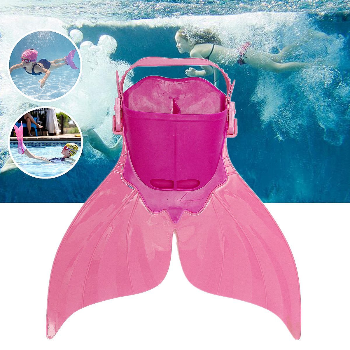 Kids-Mermaid-Tail-Swimming-Fin-Foot-Training-Flipper-Shoes-Monofin-Diving-Flippers-1453426