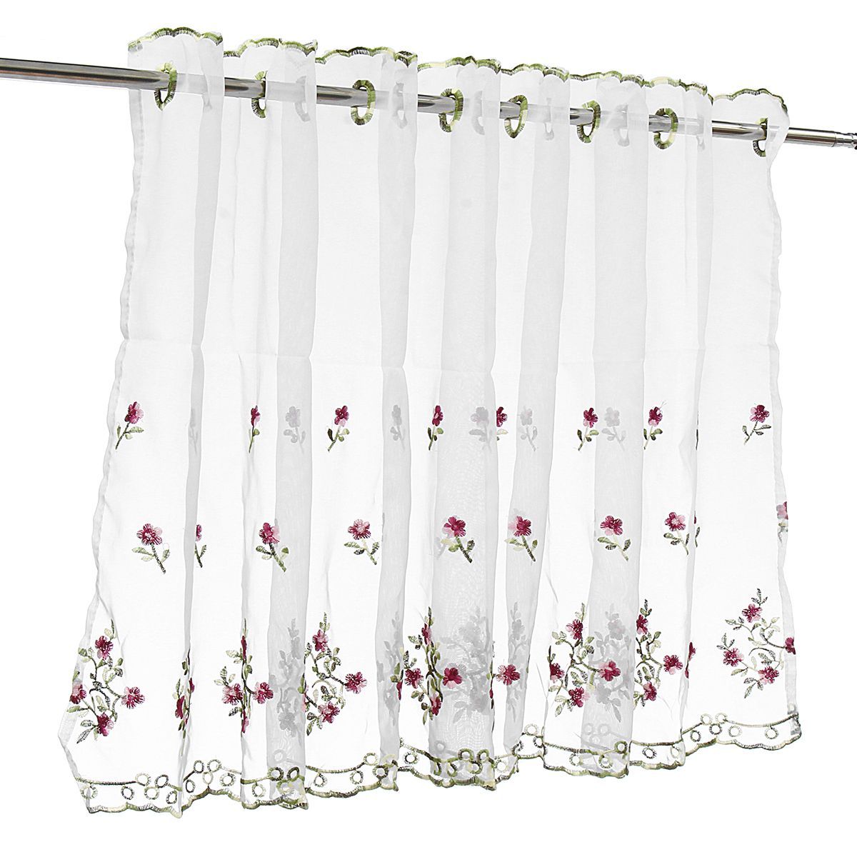 Kitchen-Cafe-Curtains-Country-Embroidery-Window-Sheer-Voile-Short-Panel-Valance-1528711