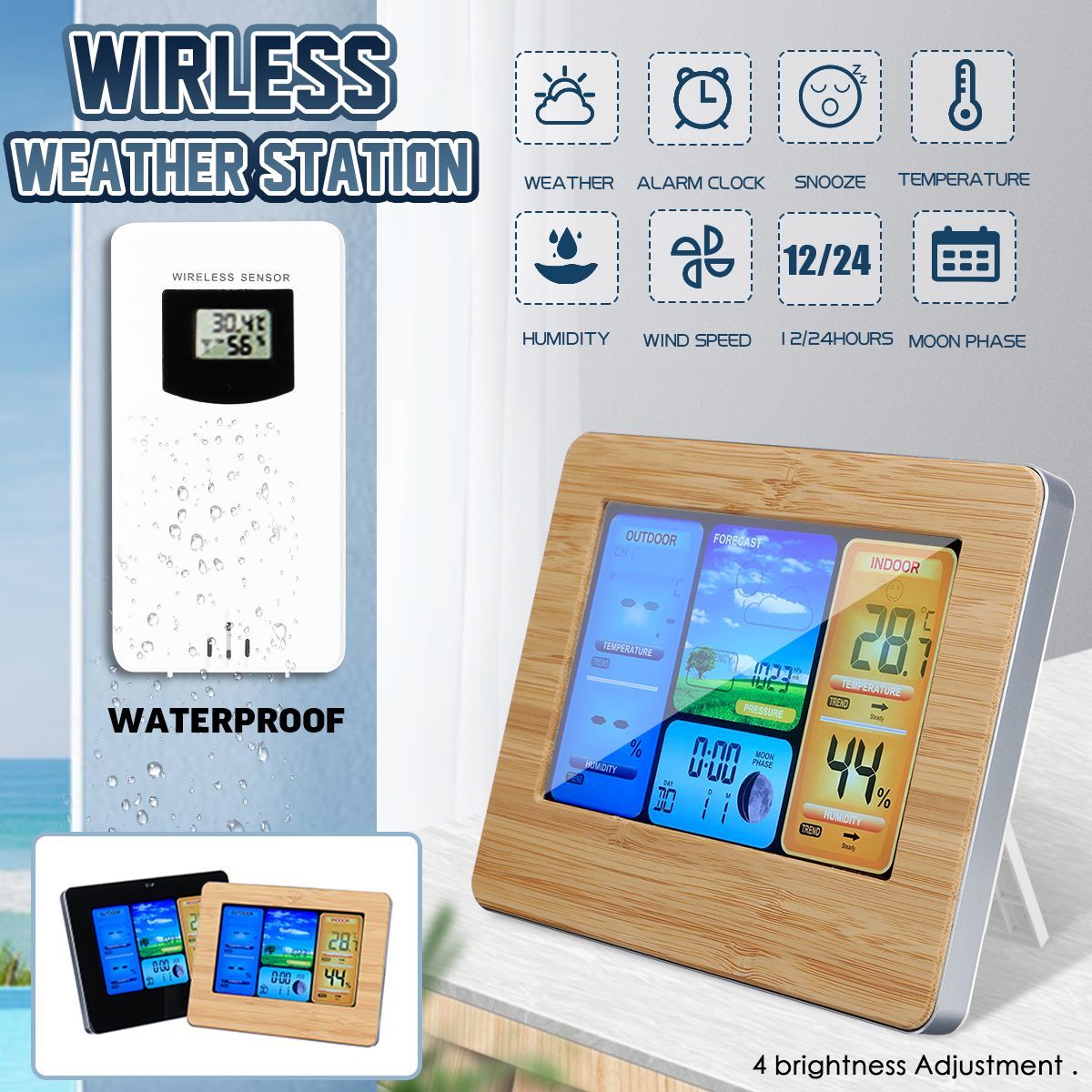 LED-Weather-Station-Alarm-Clock-Hygrometer-Thermometer-Barometer-Wireless-Sensor-Wall-Desk-Clock-1629853