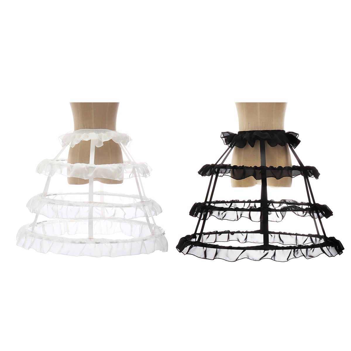 Lady-Hoop-Cage-Skirt-Pannier-Bustle-Crinoline-Petticoat-Underskirt-Dress-Costume-1540258