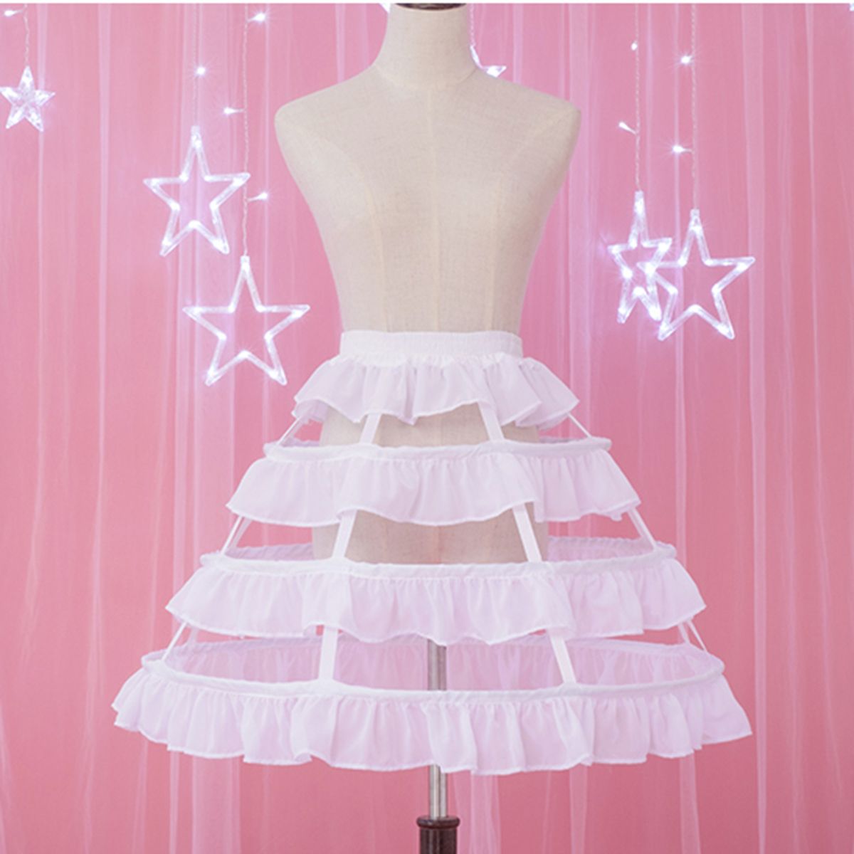 Lady-Hoop-Cage-Skirt-Pannier-Bustle-Crinoline-Petticoat-Underskirt-Dress-Costume-1540258