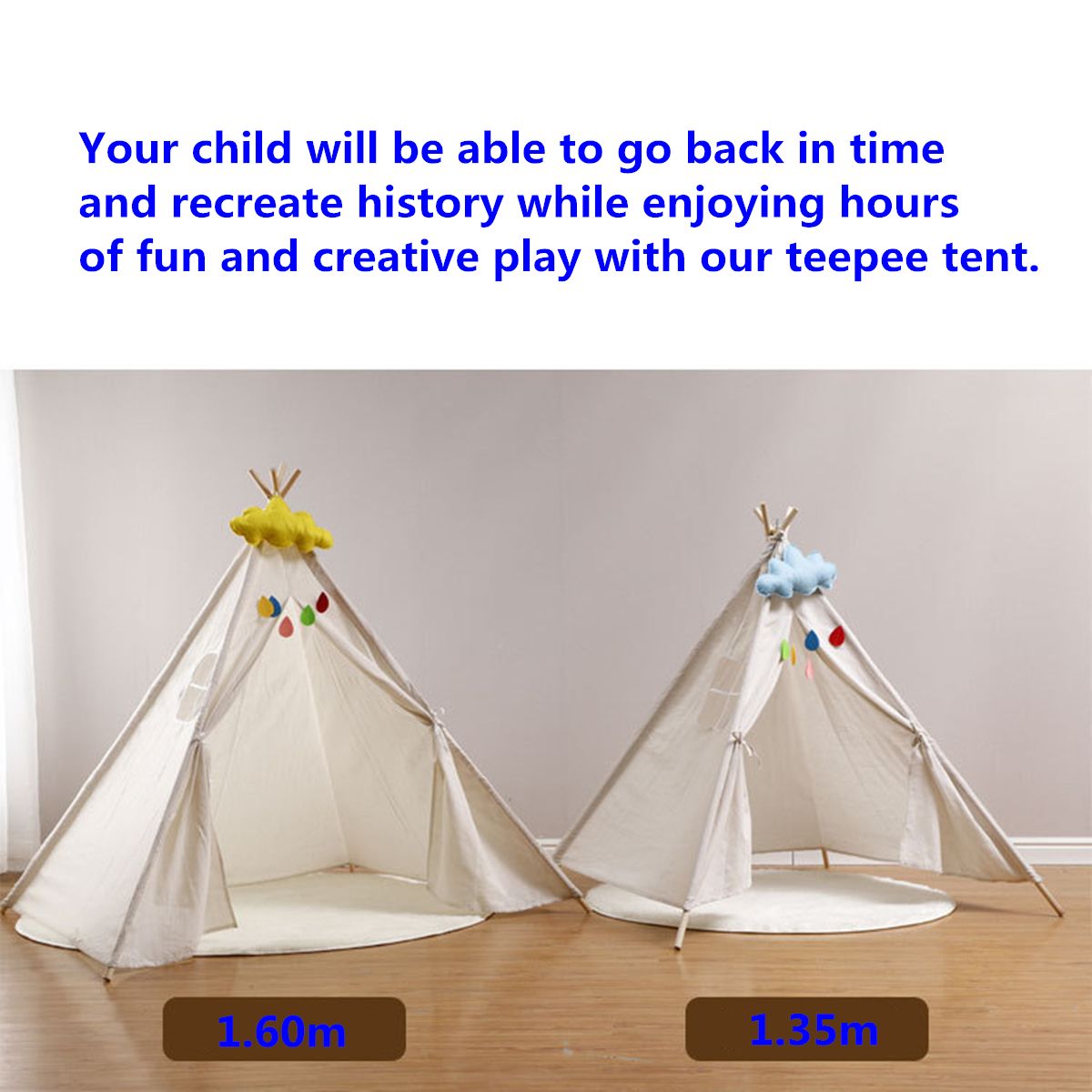 Large-Cotton-Wood-Kids-Teepee-Tent-Childrens-Wigwam-Indoor-Outdoor-Play-House-1545772