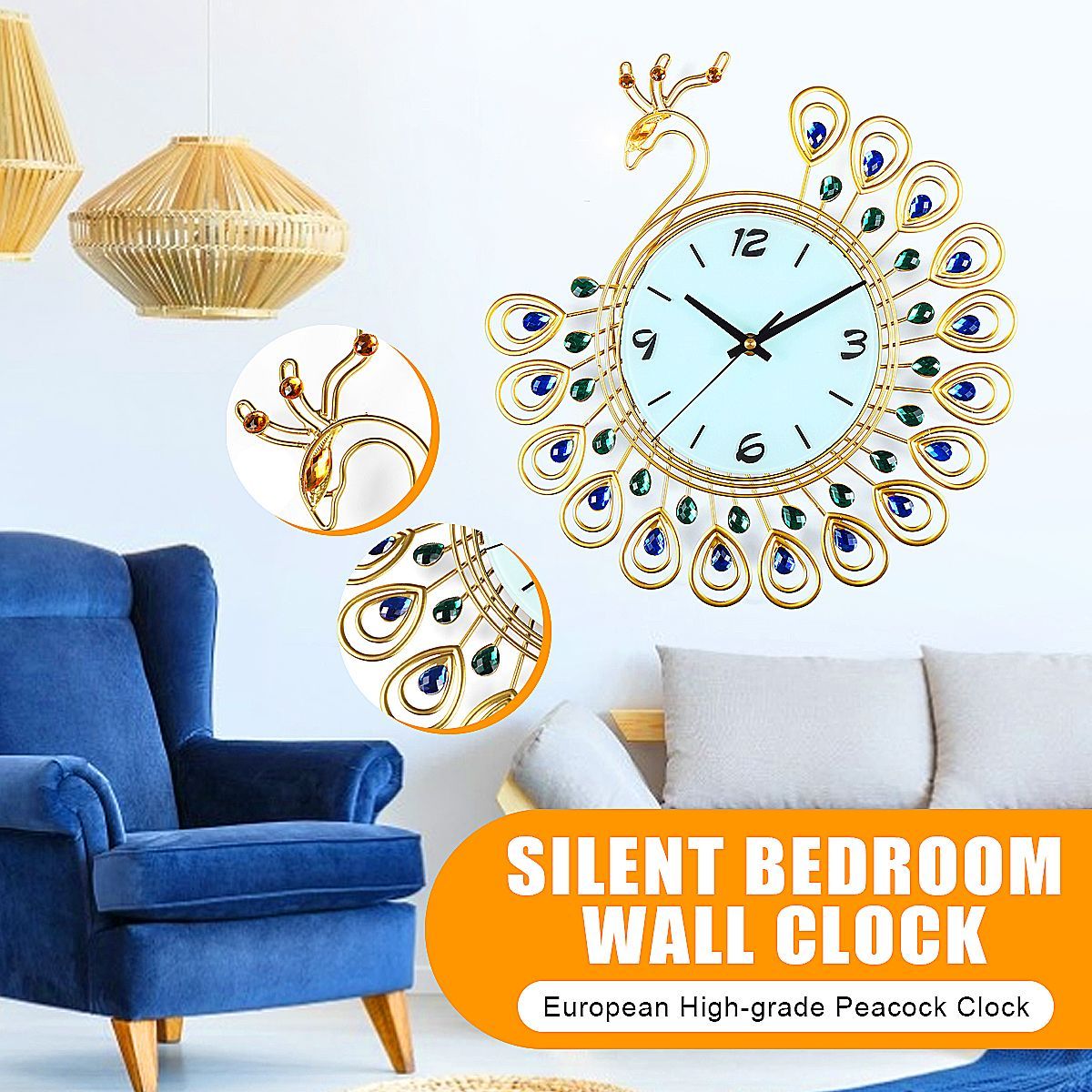 Large-DIY-3D-Flower-Peacock-Diamond-Wall-Clock-Metal-Modern-Home-Office-Decorations-1629898