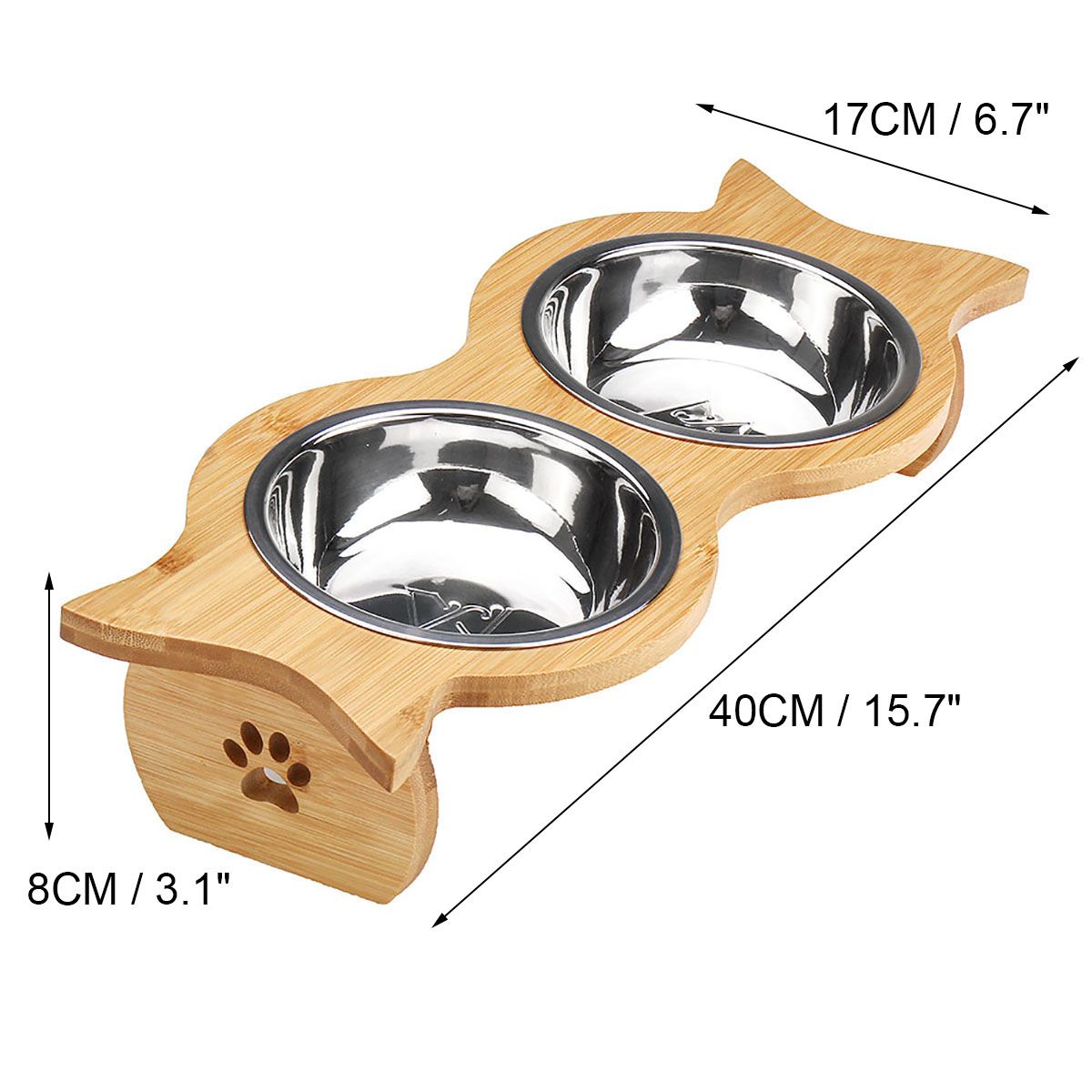 Large-Double-Pet-Bowl-Feeder-Cat-Dog-Food-Pot-Stand-Puppy-Stainless-SteelCeramics-1572037