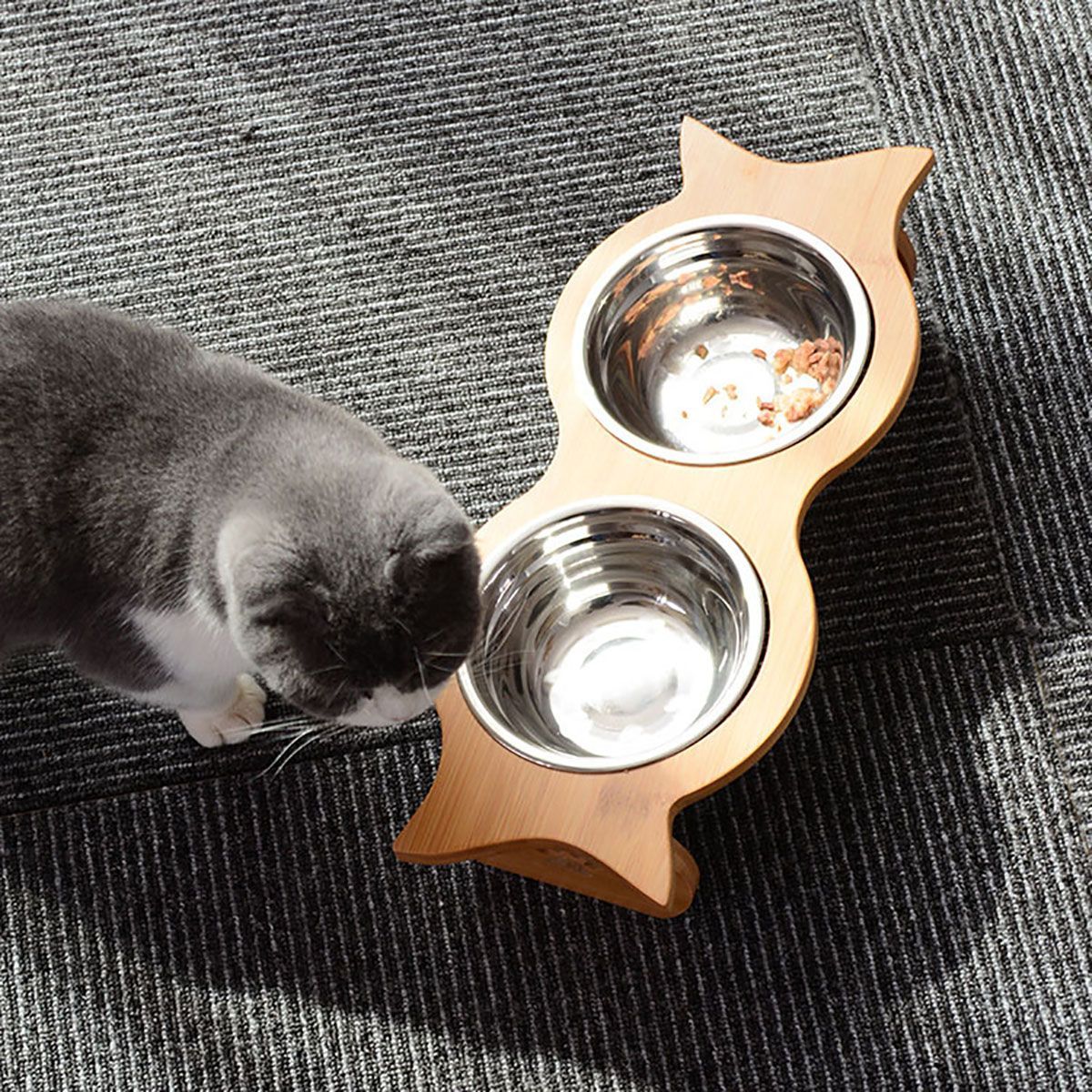 Large-Double-Pet-Bowl-Feeder-Cat-Dog-Food-Pot-Stand-Puppy-Stainless-SteelCeramics-1572037