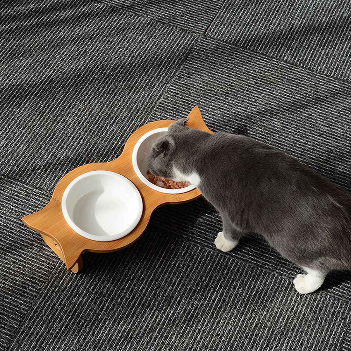 Large-Double-Pet-Bowl-Feeder-Cat-Dog-Food-Pot-Stand-Puppy-Stainless-SteelCeramics-1572037