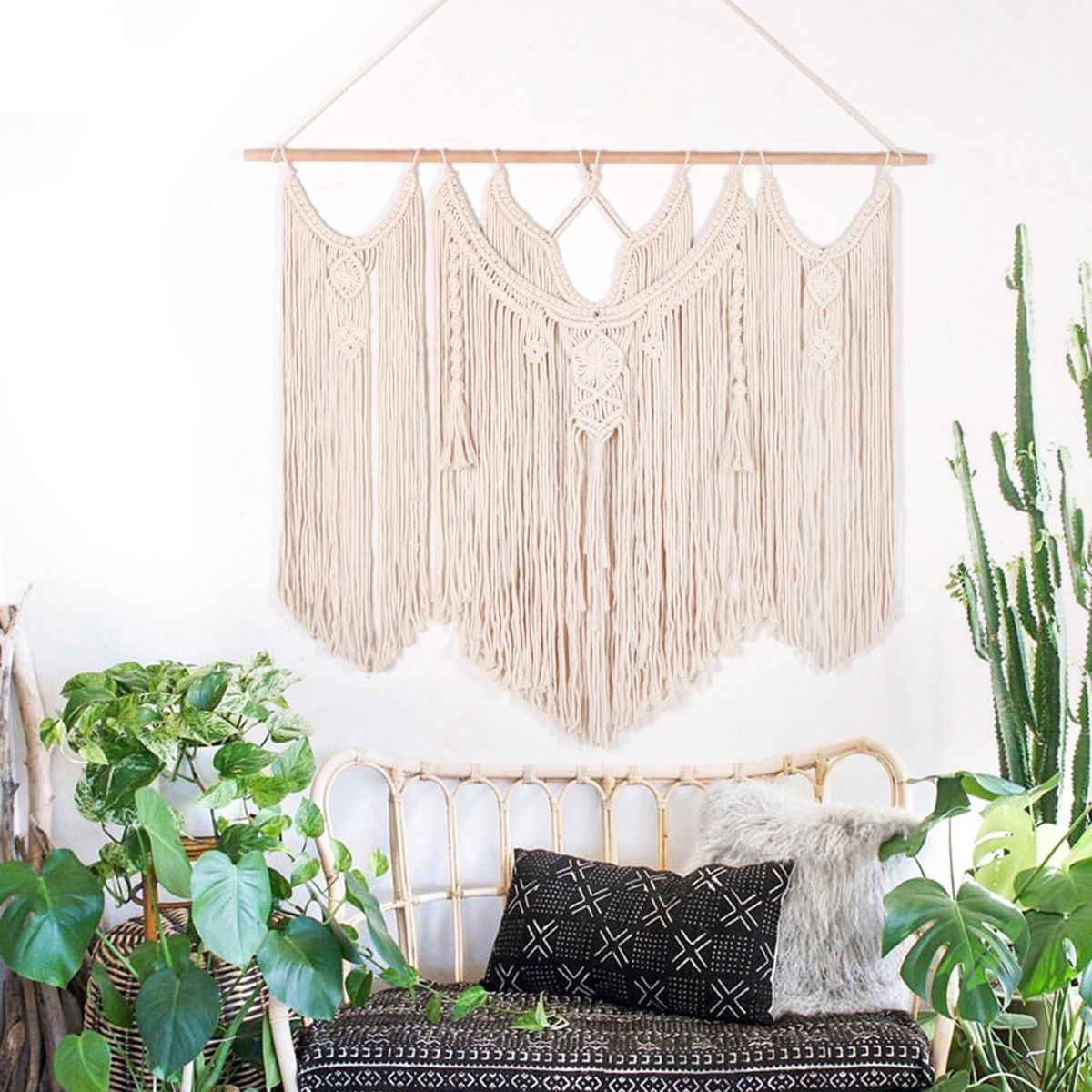 Large-Woven-Macrame-Wall-Hanging-Cotton-Bohemian-Tapestry-Room-Decor-1727286
