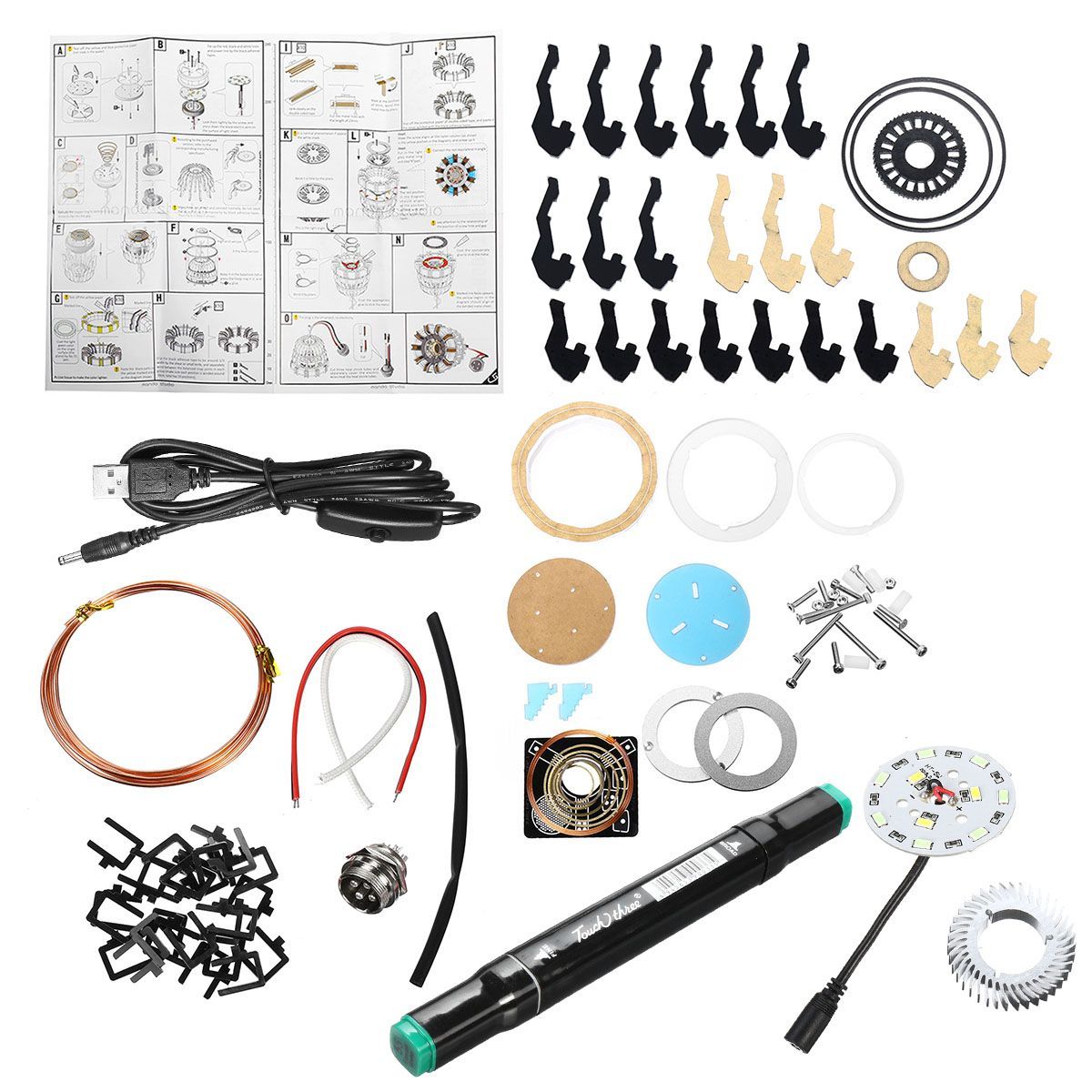 MK2-Acrylic-Remote-Ver-Tony-ARC-Reactor-Model-DIY-Kit-USB-Chest-Lamp-Remote-Control-Illuminant-LED-F-1477131