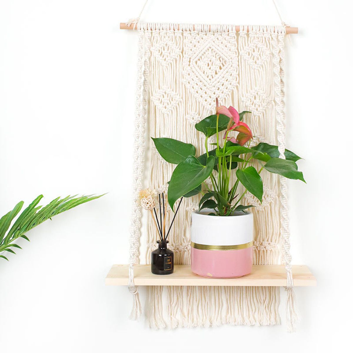 Macrame-Plant-Hanger-Basket-Hand-Woven-Tapestry-Wood-Pot-Shelf-Room-Decoration-1727271