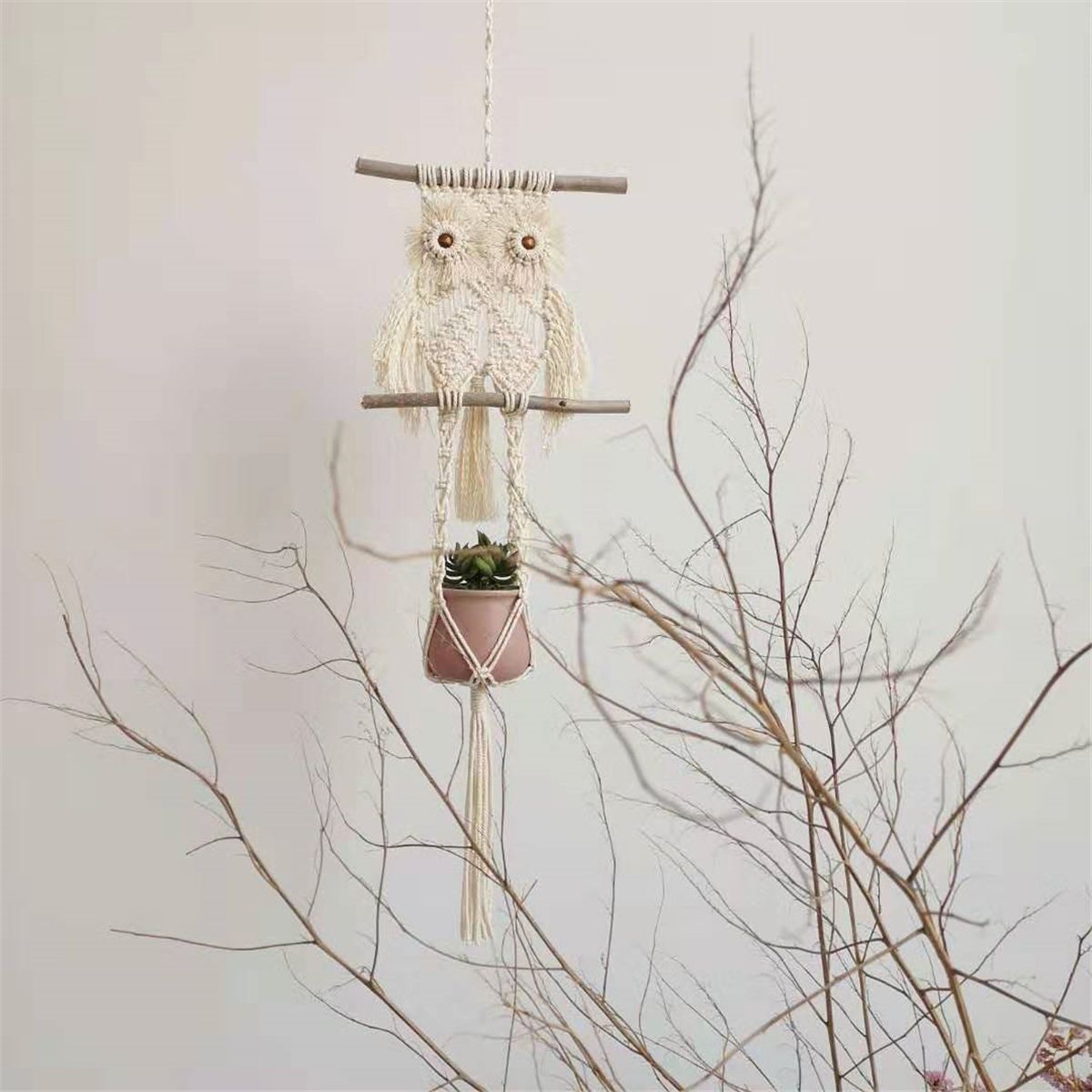 Macrame-Plant-Hanger-Indoor-Outdoor-Hanging-Planter-Owl-Stand-Flower-Pots-1765203