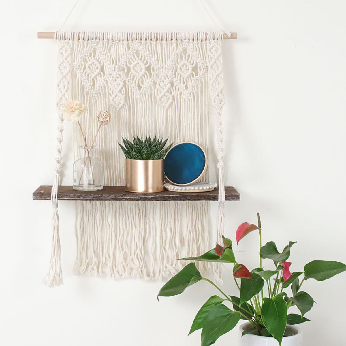 Macrame-Plant-Hanger-Platform-Basket-Bohemian-Hand-Woven-Tapestry-Wood-Pot-Shelf-1762592