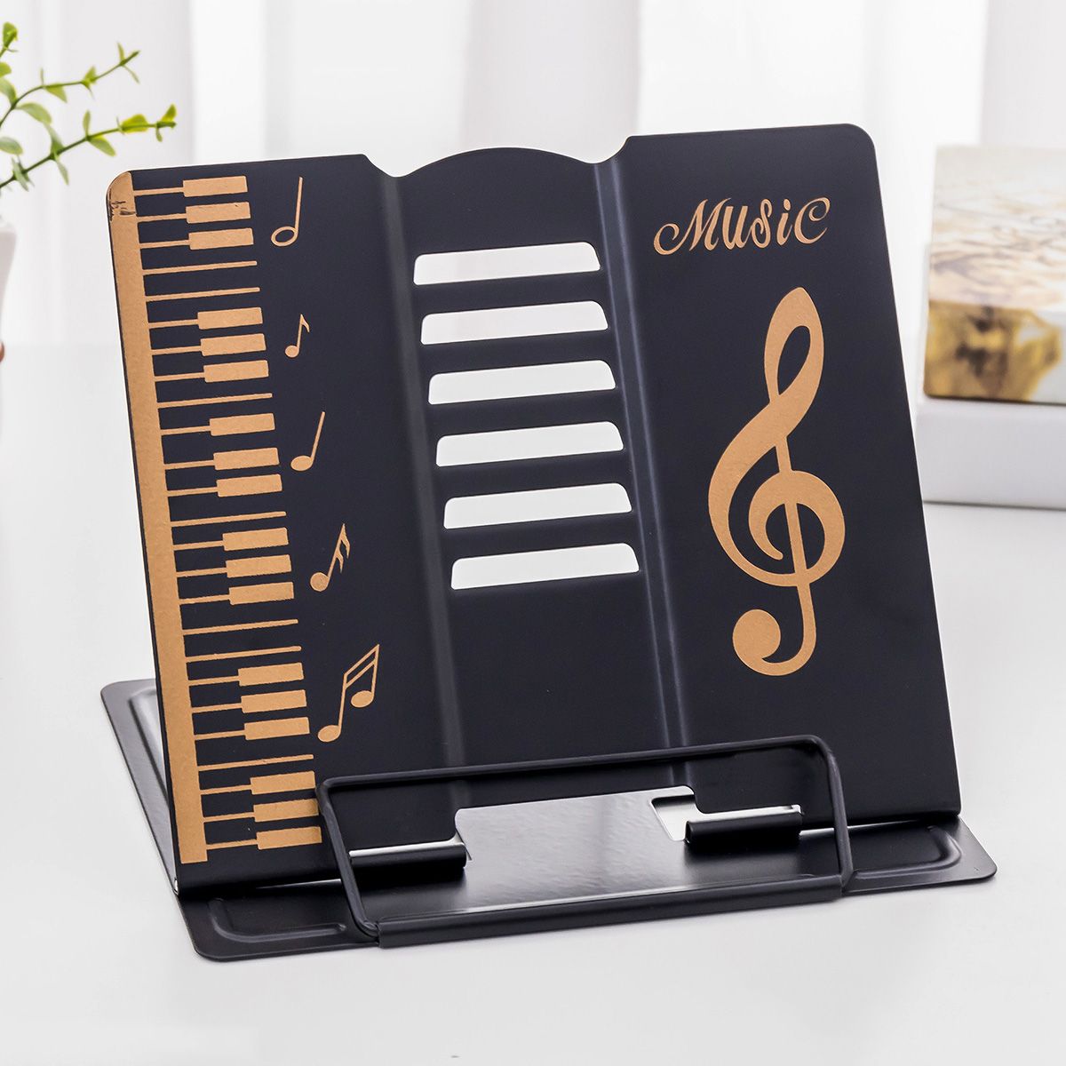 Metal-Adjustable-Music-Book-Pad-Holder-Stand-Music-Practice-Portable-Rack-Bookends-1564293