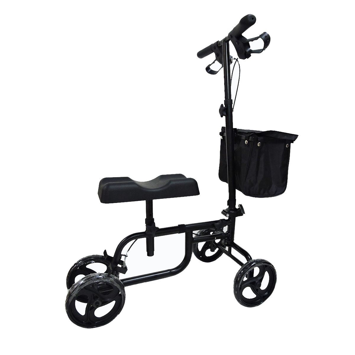 Mobility-Knee-Walker-Scooter-Roller-Crutch-Leg-Steerable-Foldable-Black-1749047
