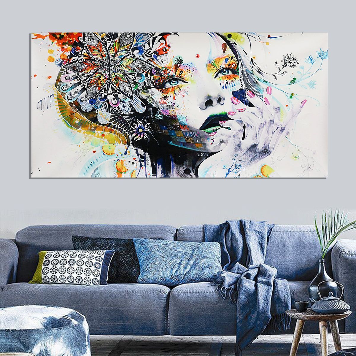 Modern-Artwork-Decor-Girl-Canvas-Oil-Painting-Print-Picture-Home-Wall-Art-Decor-Unframed-1752251