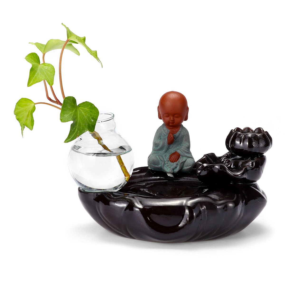 Monk-Ceramic-Backflow-Cones-Smoke-Incense-Burner-Sticks-Holder-1630004