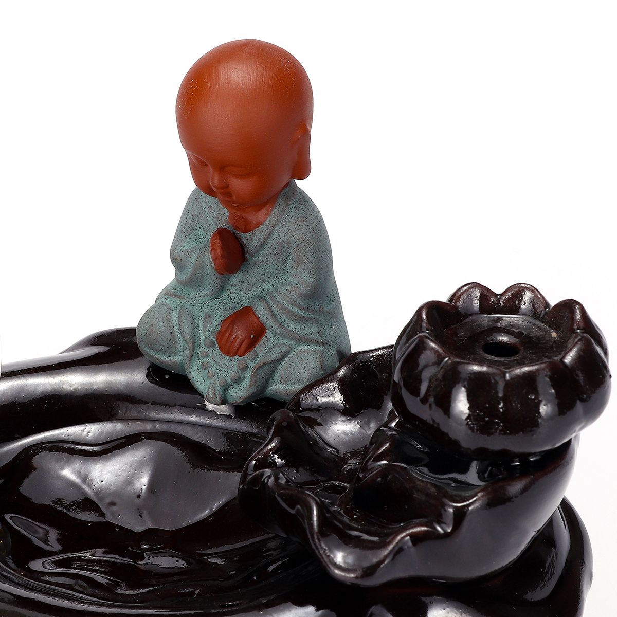 Monk-Ceramic-Backflow-Cones-Smoke-Incense-Burner-Sticks-Holder-1630004