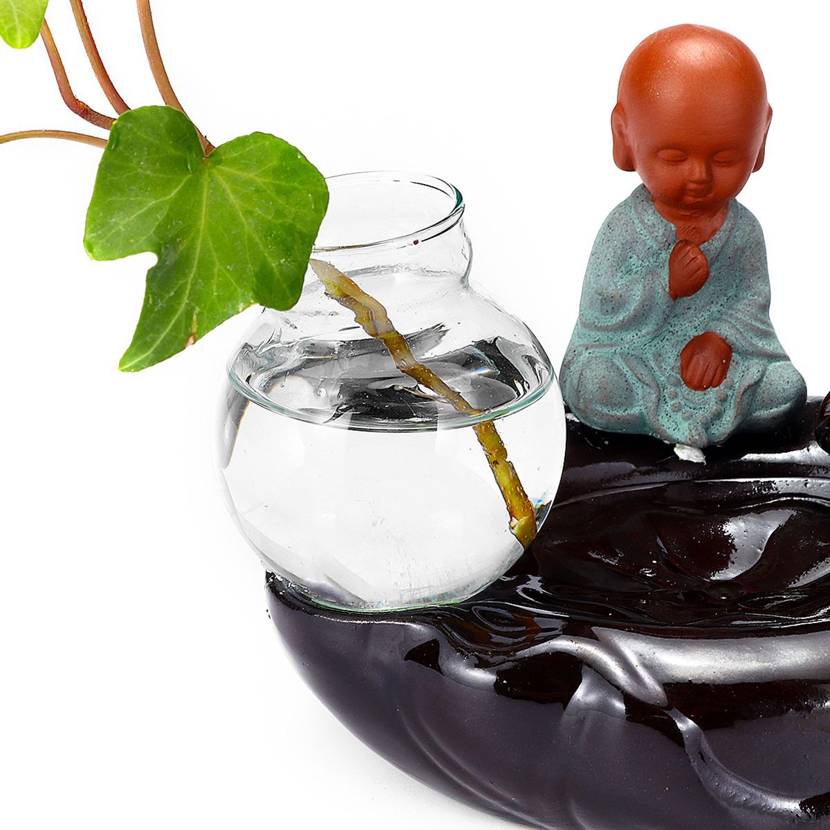 Monk-Ceramic-Backflow-Cones-Smoke-Incense-Burner-Sticks-Holder-1630004
