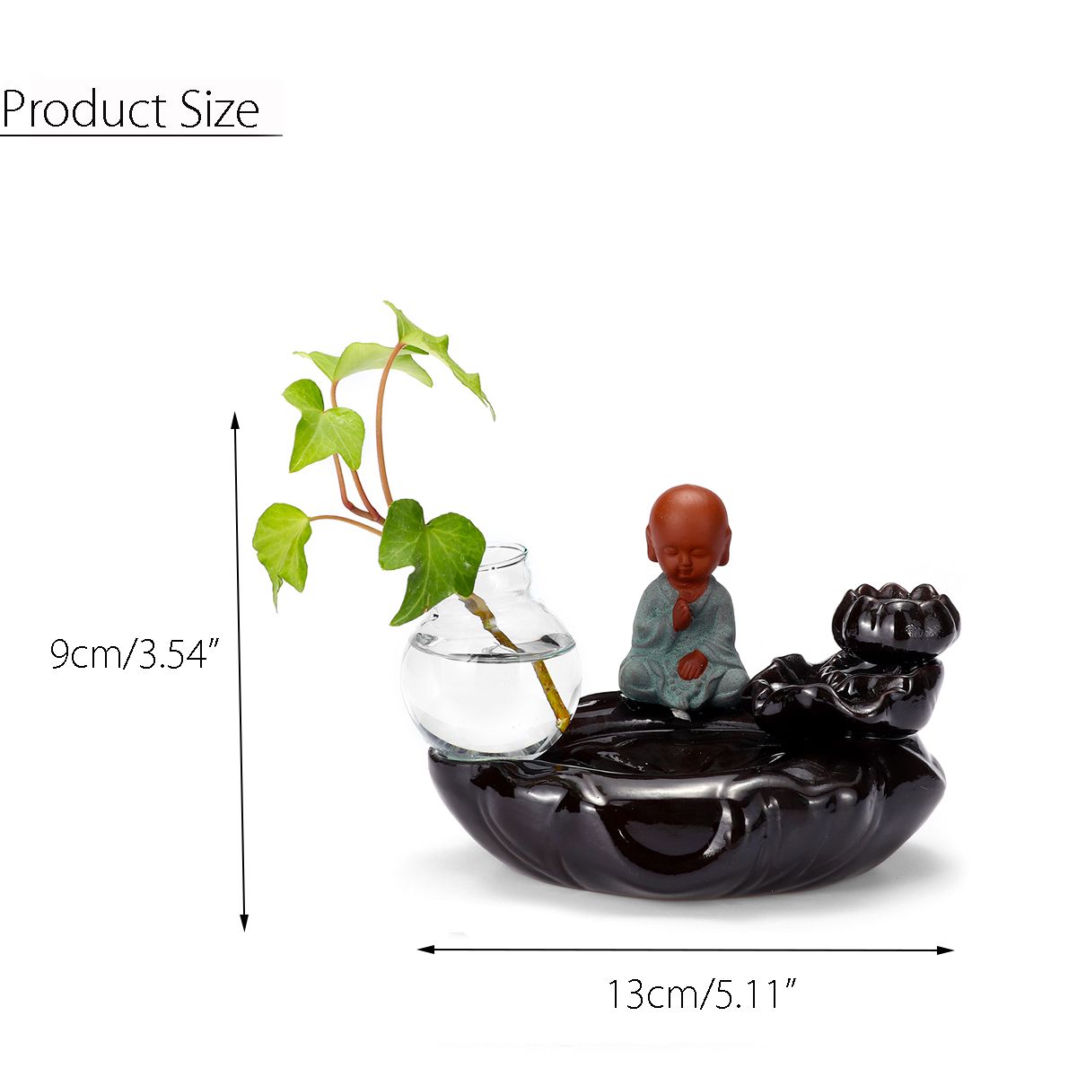 Monk-Ceramic-Backflow-Cones-Smoke-Incense-Burner-Sticks-Holder-1630004