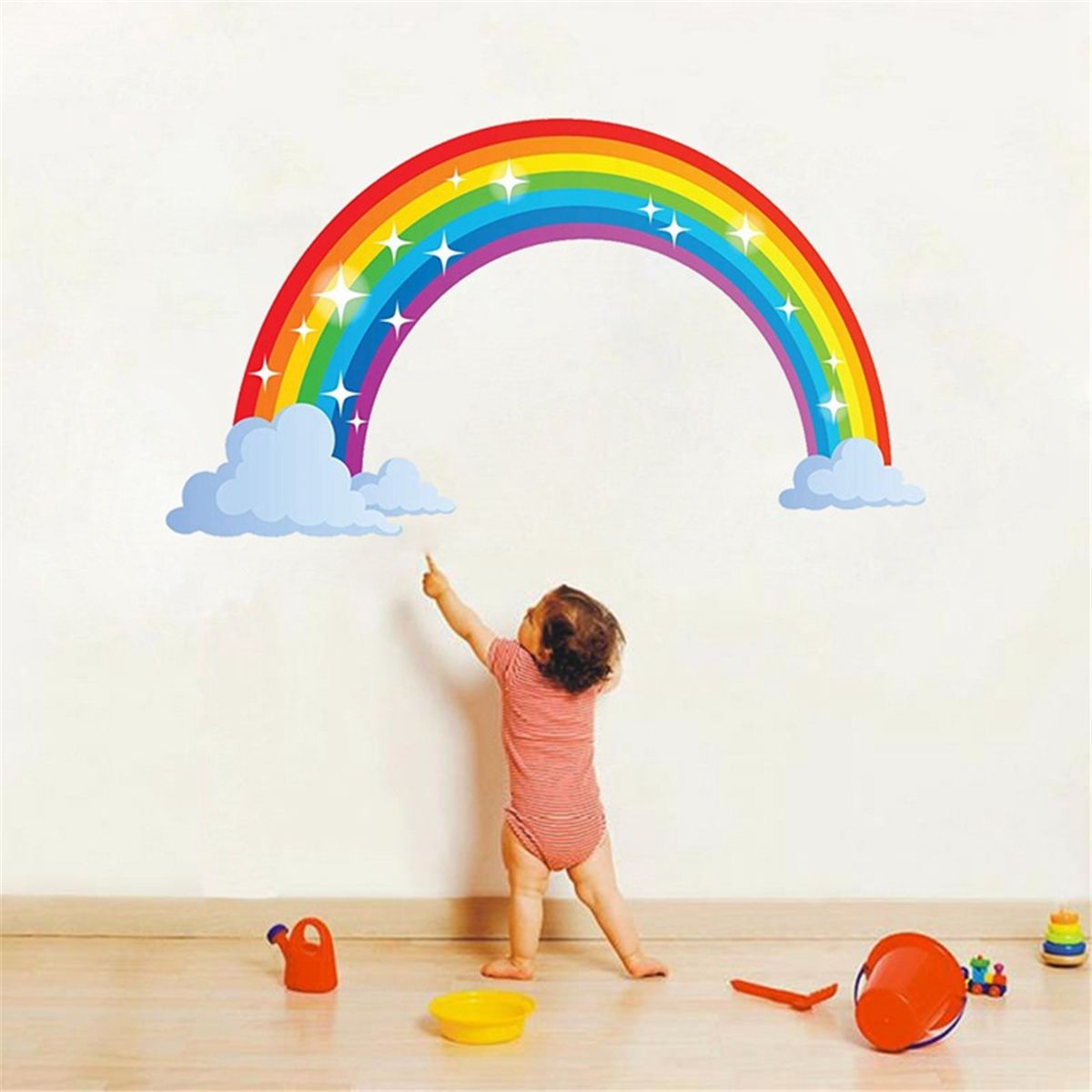 Multicoloured-Rainbow-Wall-Sticker-Kids-Bedroom-Nursery-Decals-Vinyl-Wall-Decor-1431027