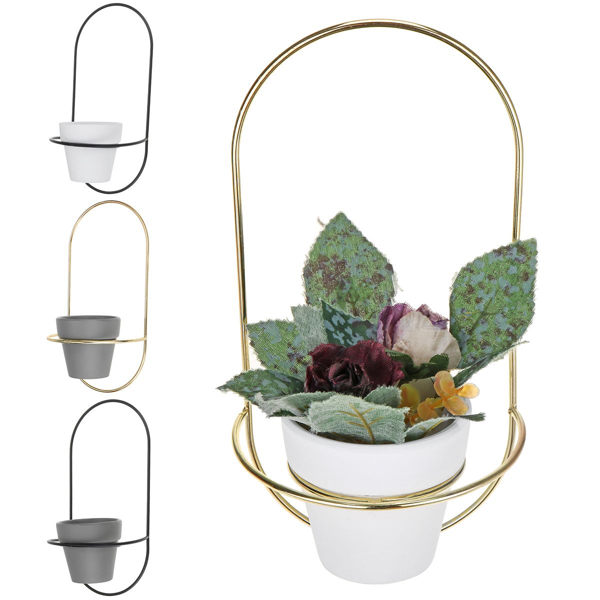 Nordic-Modern-Succulent-Flower-Planter-Pot-With-Iron-Pot-Shelf-Stand-Garden-Decoration-1728449